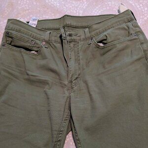 Levi's 514 khakis, light green, v. good cond, 36/32